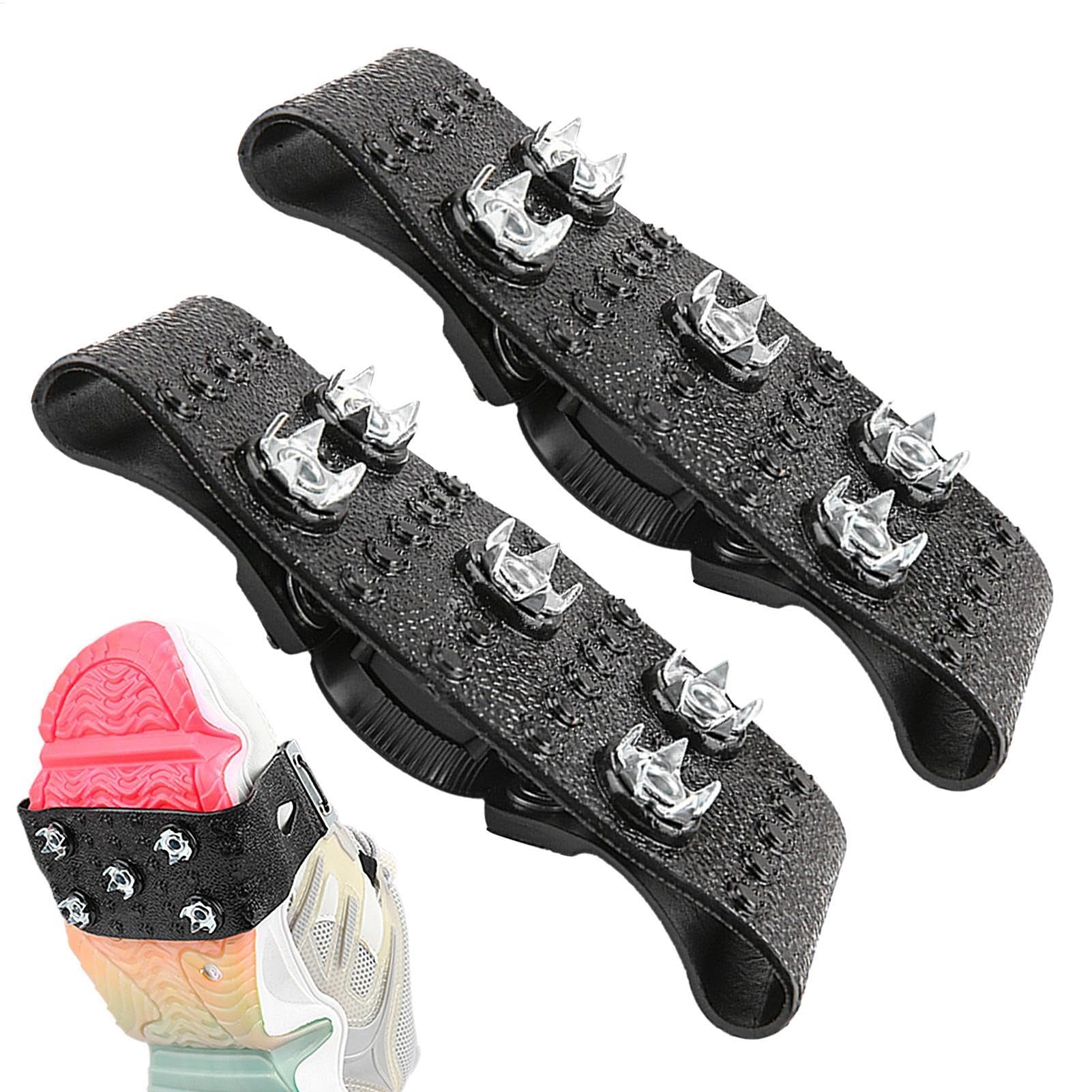 Ice Cleats - Non-Slip Ice Cleats | 5 Claw Ice Traction Cleat | 2 Portable Walk Traction Cleat | Snow Traction Cleats | Crampons for Shoes and Boots | Shoe Spikes for Walking | Anti Slip Crampons