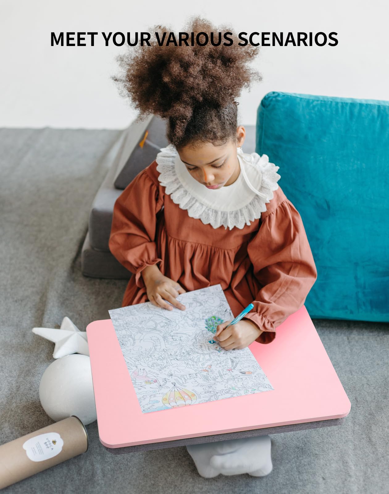 Portable Lap Laptop Desk with Pillow Cushion Fits up to 15 6 inch Laptop Lap Stand for Bed — view 5