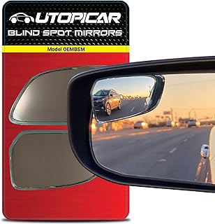 Utopicar Universal Convex Blind Spot Mirrors (2-Pack) - Adjustable OEM Style Safety Accessories