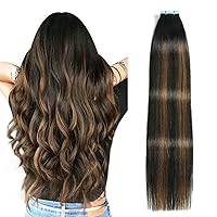 Vista 27 de SUYYA Extensiones de Cabello Humano Rizado Liso con Cinta, Color Negro Natural, Extensiones de Cabello con Cinta, Cabello Humano Rizado Liso, 12