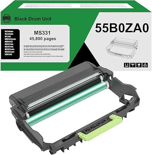 SPLENDIDCOLOR Unidad de imagen 55B0ZA0 remanufacturada 1PK 55B0ZA0 MS331 Reemplazo de la unidad de tambor para Lexmark B3340dw B3442dw M1342