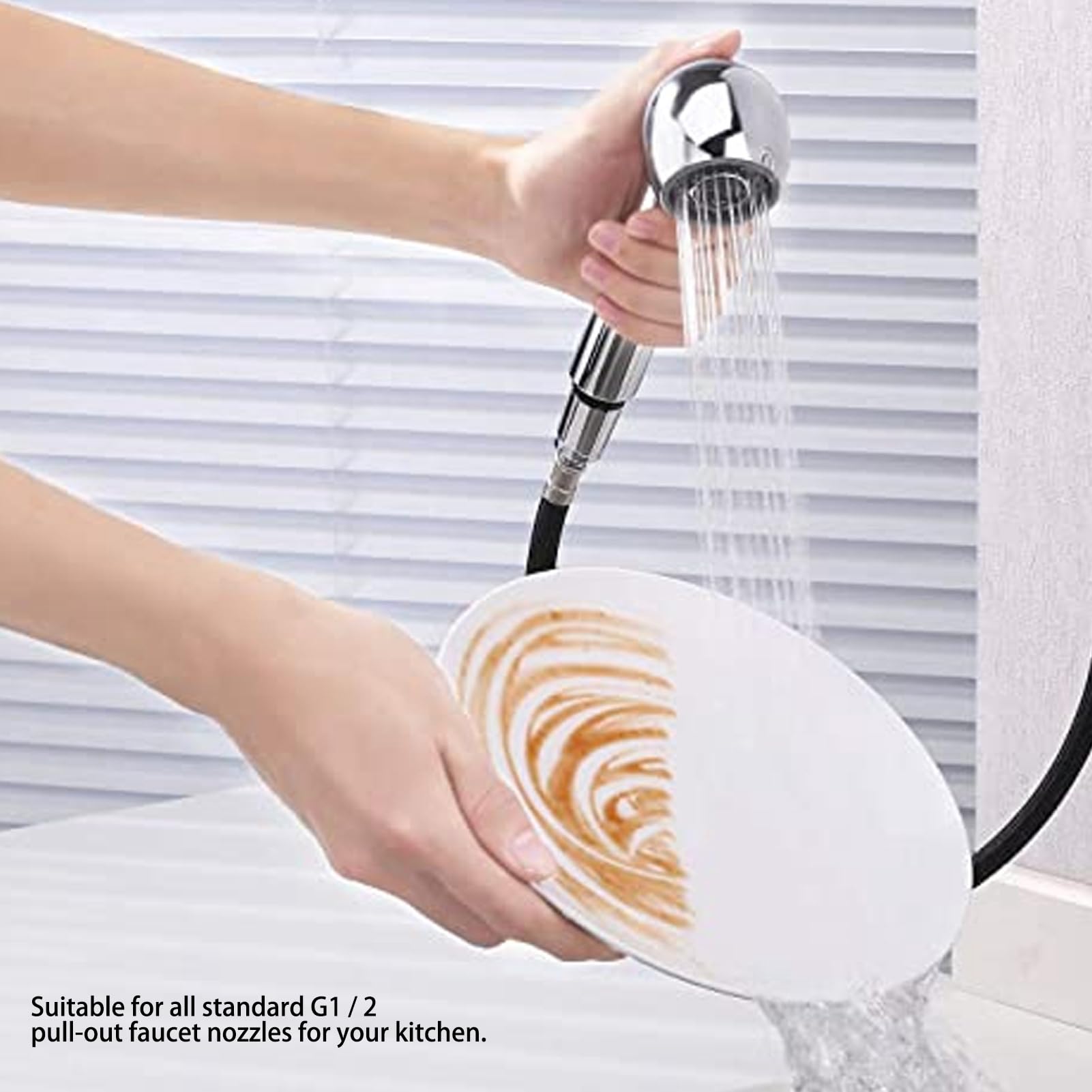 Cabezal de ducha de mano, 2 modos de pulverización, cabezal de ducha de repuesto para grifo de cocina, rociador de ducha de alta presión, accesorio para fregadero de cocina, fácil instalación, diseño