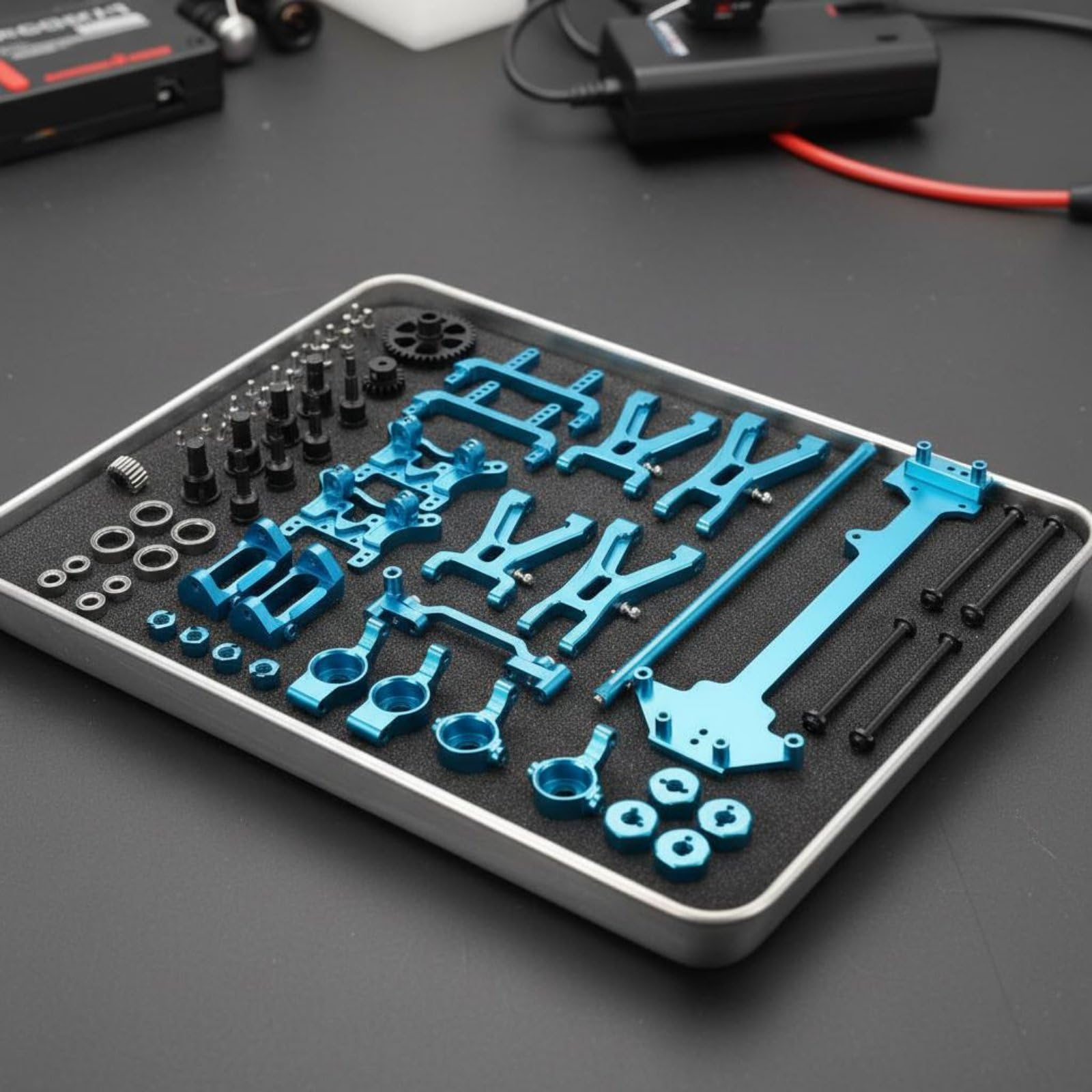 Rc Vehicle Components Kit Componenti Rc Metallo Accessori Ammortizzatori Trasmissione Cuscinetti Anteriori CNC per Ridurre Giochi E Vibrazioni Adatto, Oro