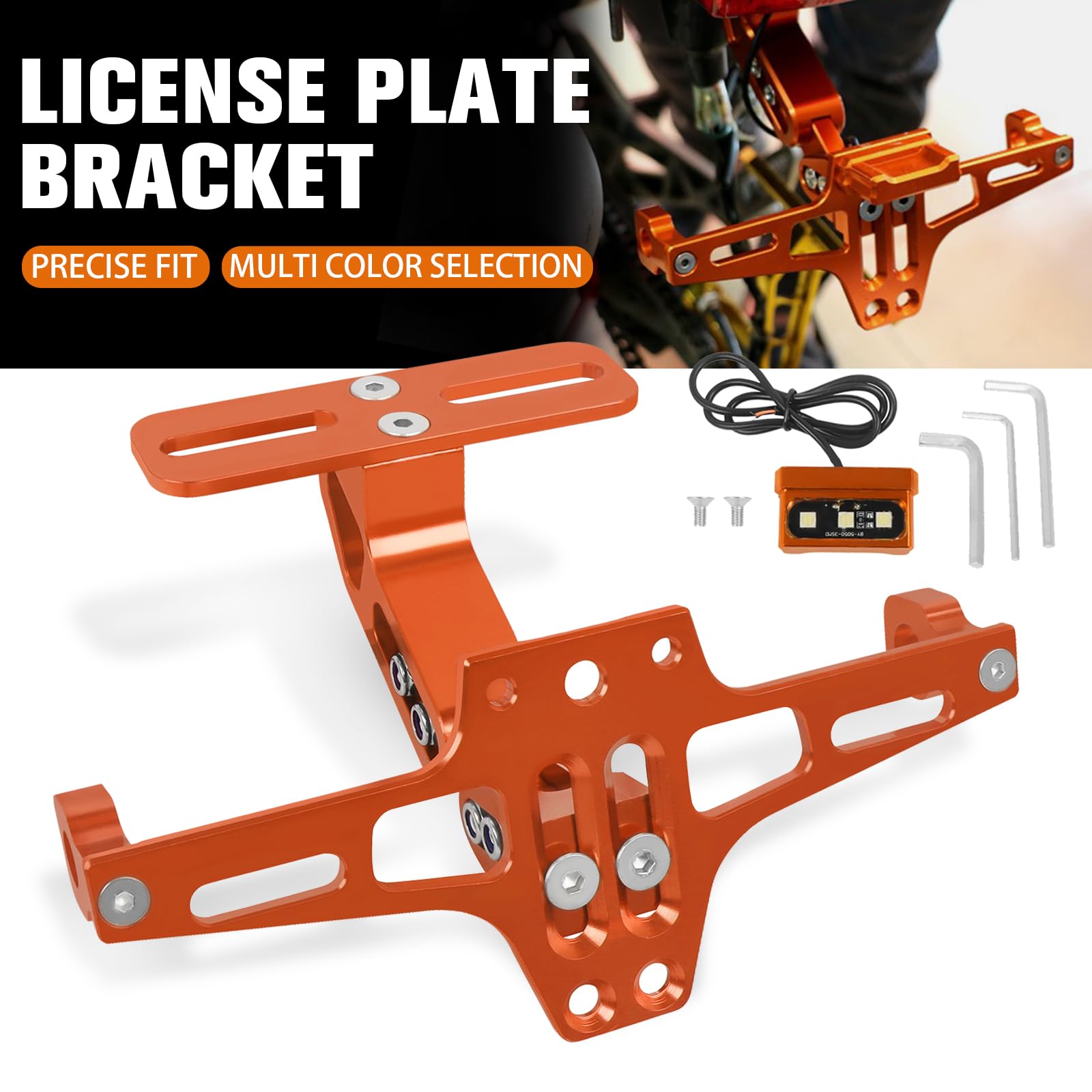 Soporte Matricula Coche Kit Eliminador De Guardabarros Para KAWASAKI Z1000 14-17 / Z1000R 18-19 - Soporte De Matrícula Y Luz LED Matricula Moto Homologada Placas De Matricula