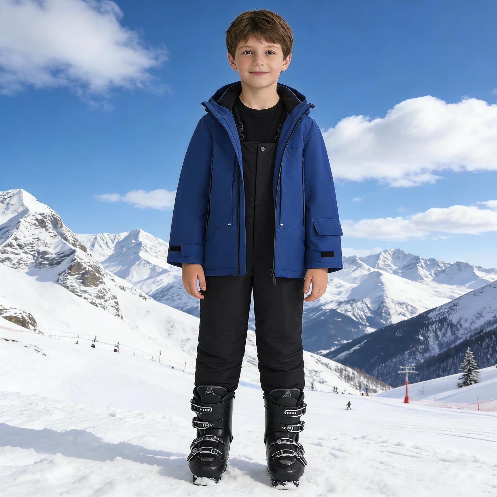 Traje de nieve para todo tipo de clima, aislante, resistente al viento, forro polar, mono para juegos de invierno al aire libre
