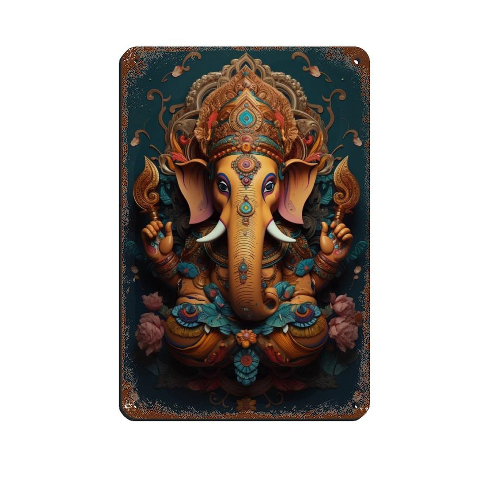 Ganesh Art, Home Decor (2) Tin Sign Vintage Metal Pub Club Cafe Bar Home Wall Art Decoration Poster Retro 8x12inch(20x30cm)