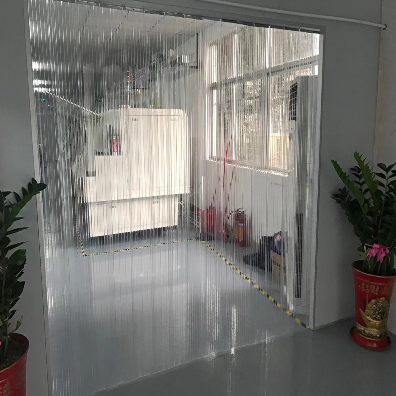 Rideaux Lanières Bande de Lamelle PVC Souple Plusieurs Tailles Air Curtain Salles de Réunion Centres Commerciaux(44.1" W x 90.6" L/112x230cm)