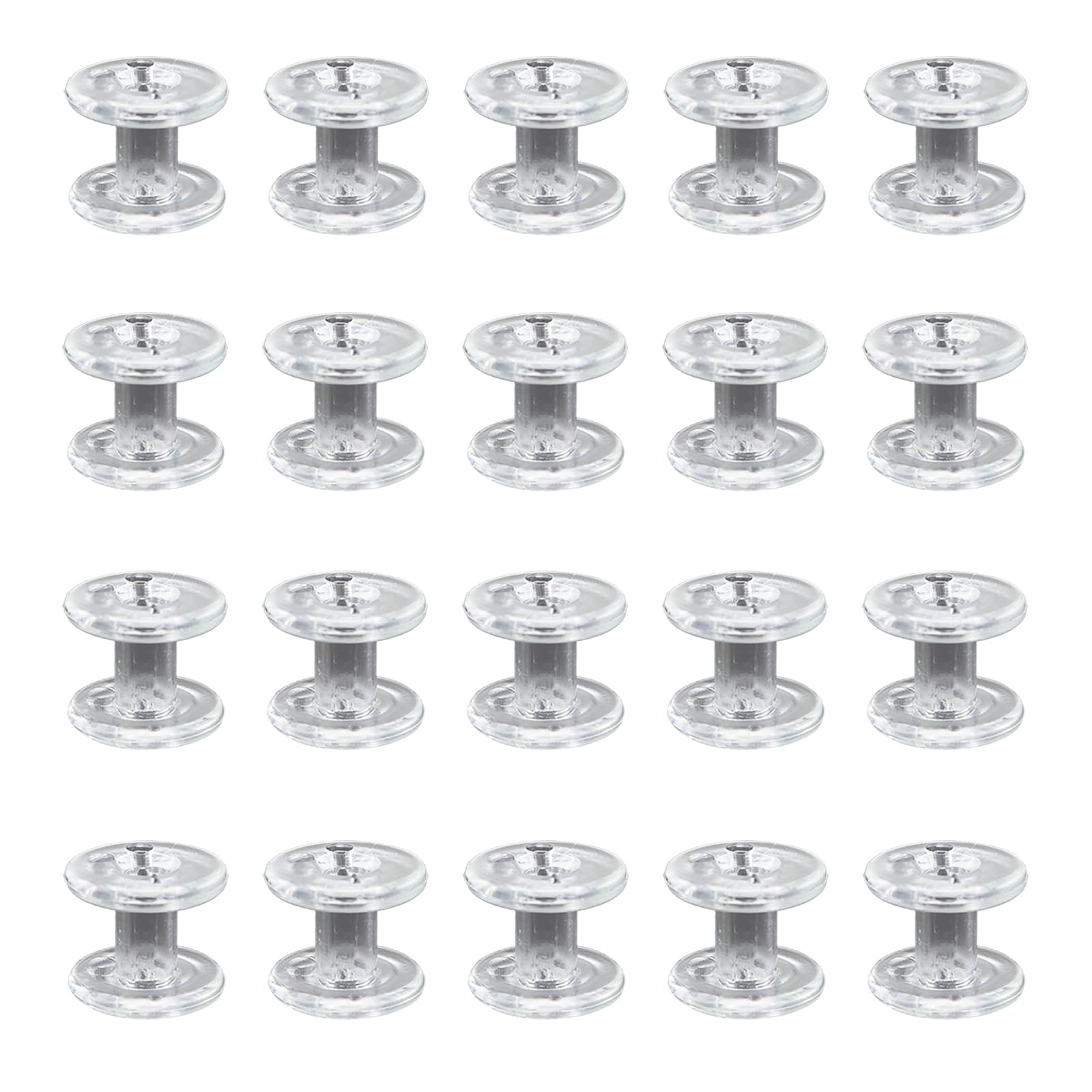 Caishun 20PCS 14mm Fixed Spool Tensioner Curtain Cord Winder Plastic Pulley Transparent Cord Retainer Spool for Sunblinds