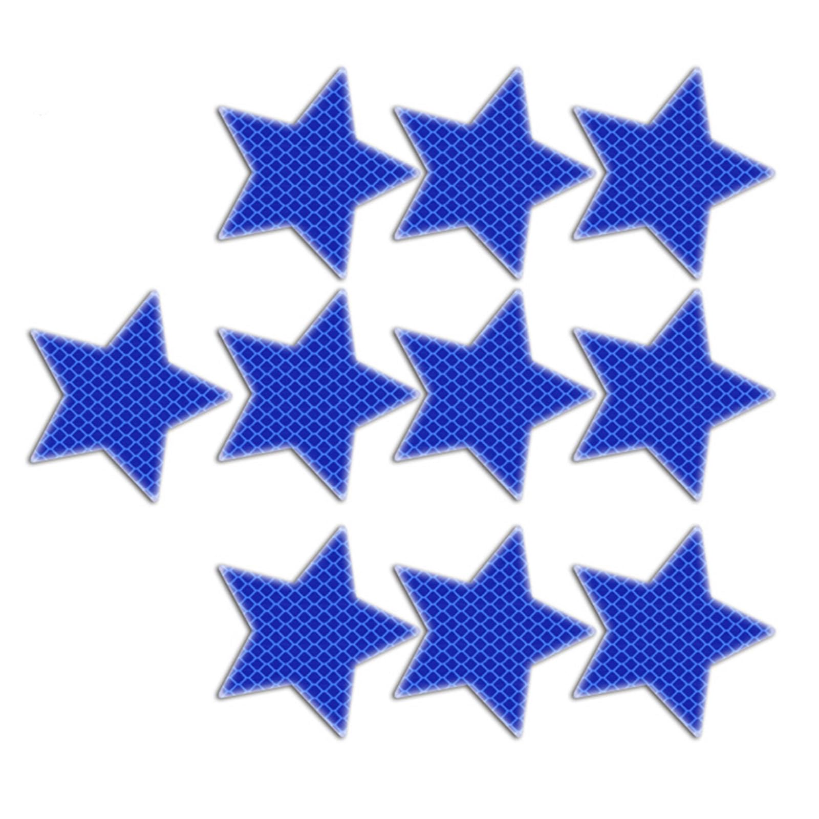 10pcs Reflective Star Vehicle Stickers Self-Adhesive for Night Driving Easy Installation on Car Truck Motorcycles Waterproof Reflective Decals