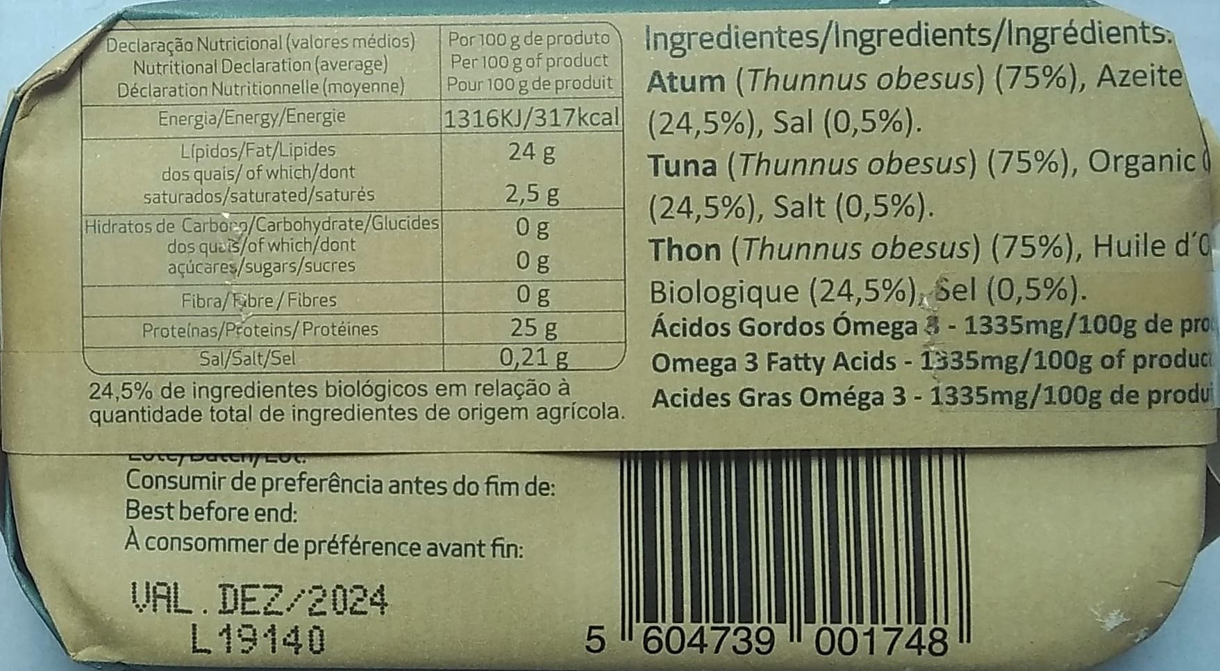 Conservas Santos, Algarve Portugal - Gourmet Thunfischfilet nativem Olivenöl - 5er Pack (5 x 120 gr)
