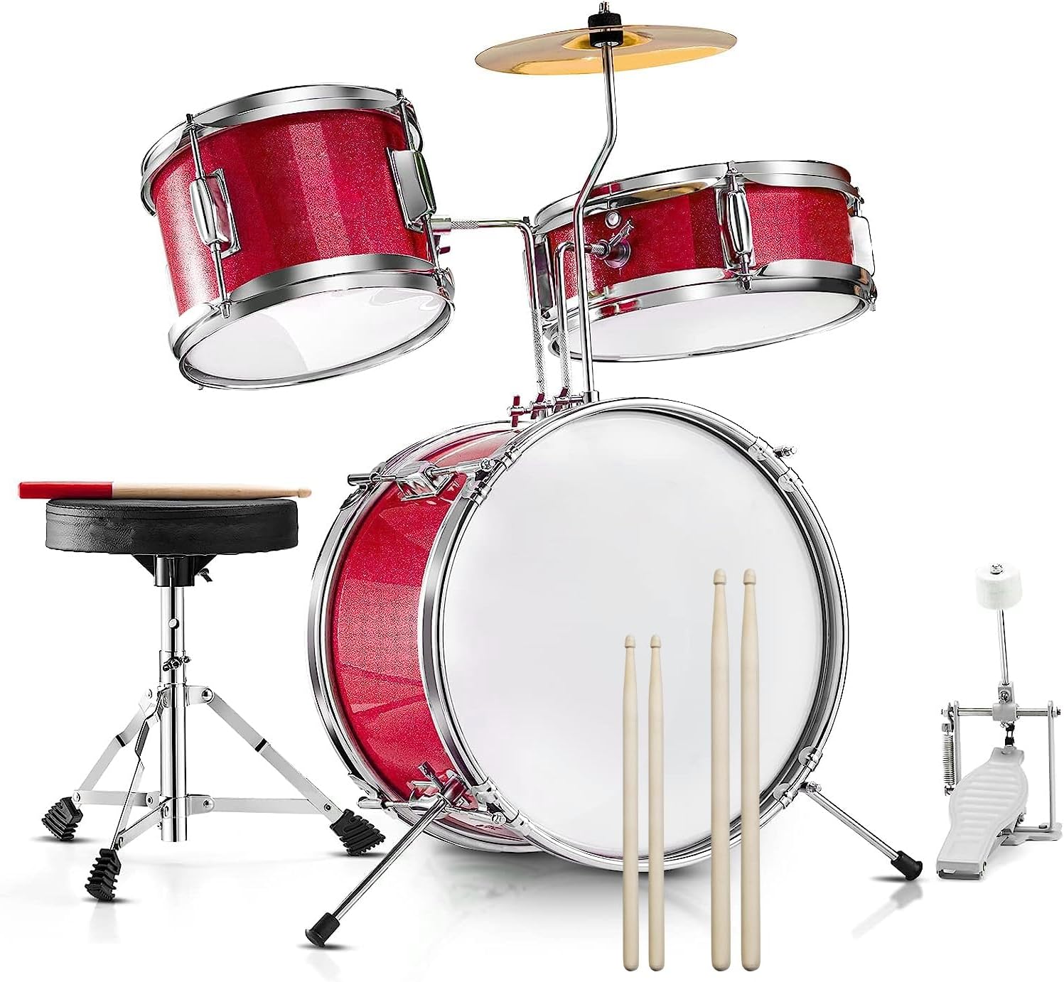 Drum Set, Drum Set for Kids, 3Piece Beginner Drums Kit