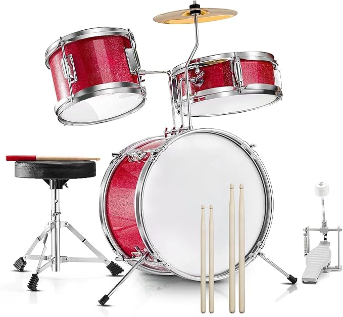 Drum Set, Drum Set for Kids, 3Piece Beginner Drums Kit