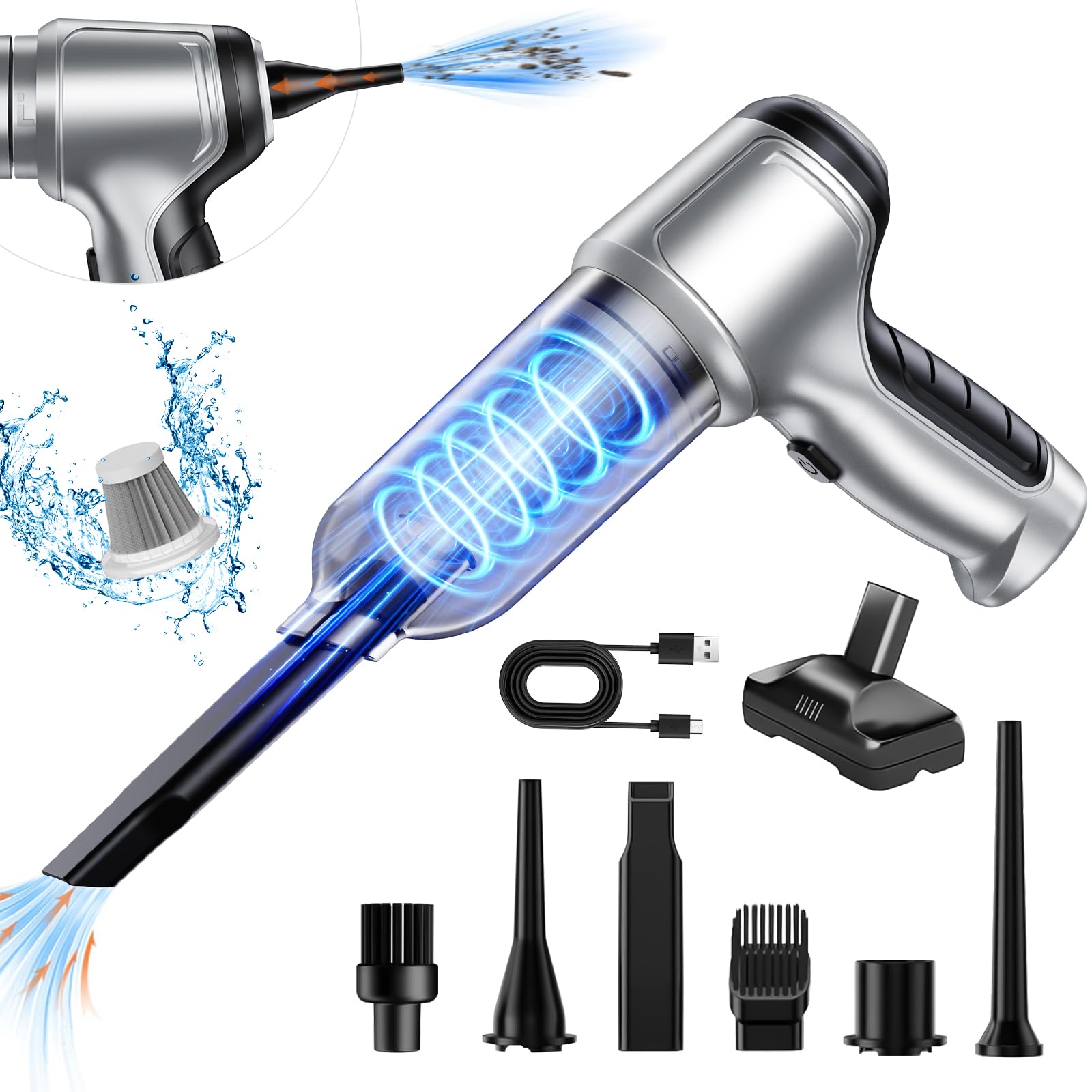 Handstaubsauger Akku, Silber2