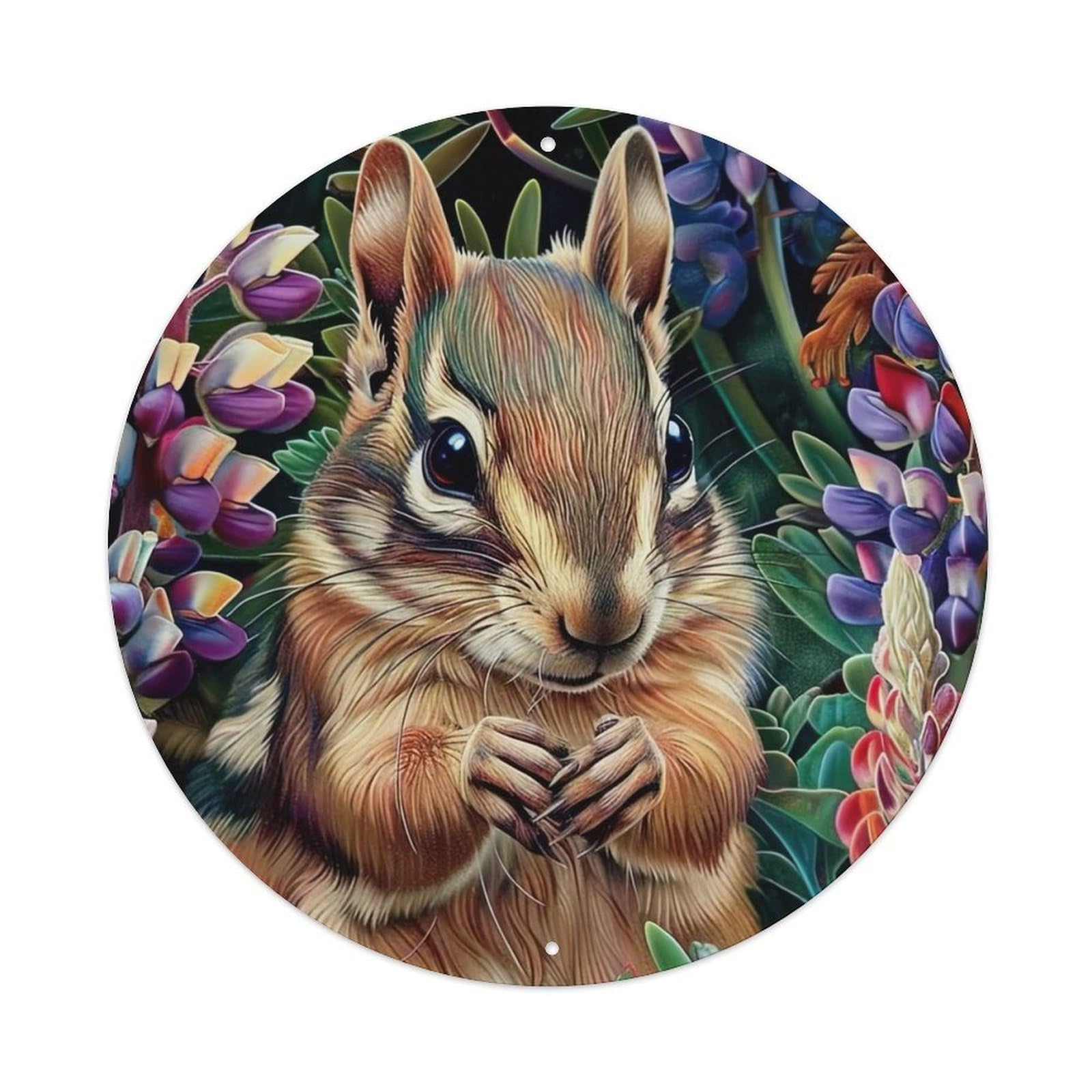Animal Rabbit in The Grass Artwork Metal Tin Sign