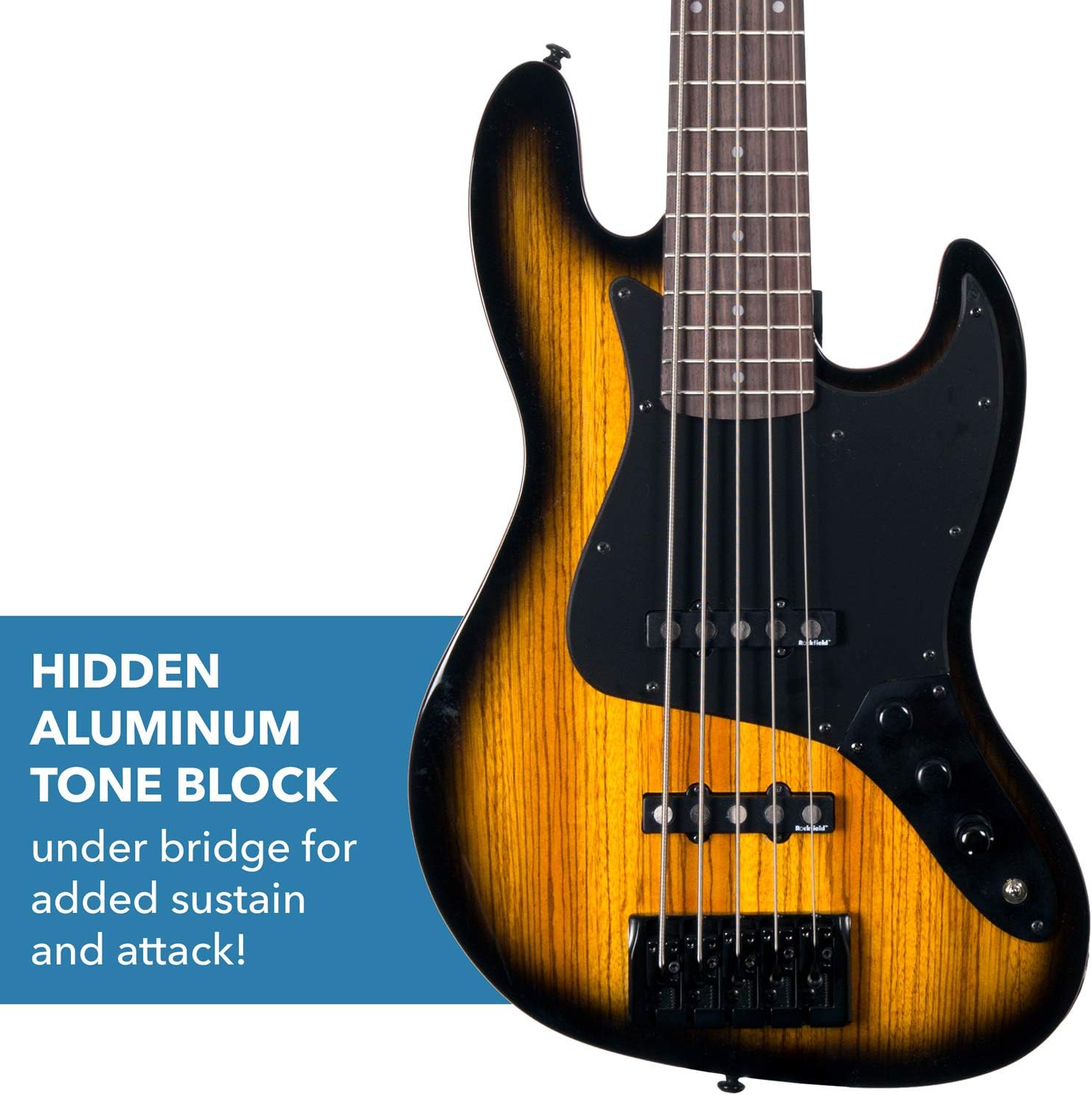 Michael Kelly Custom Collection Element 5 Zebra Burst 5 String Bass Guitar Right (MKE5CZBPRU)