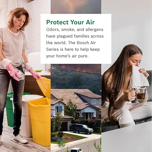 Miniatura 9 de BOSCH - Purificador de aire para el hogar, espacios grandes (cubiertas, 2745 pies cuadrados), filtro 4 en 1 para polen, virus, humo, polvo, caspa,