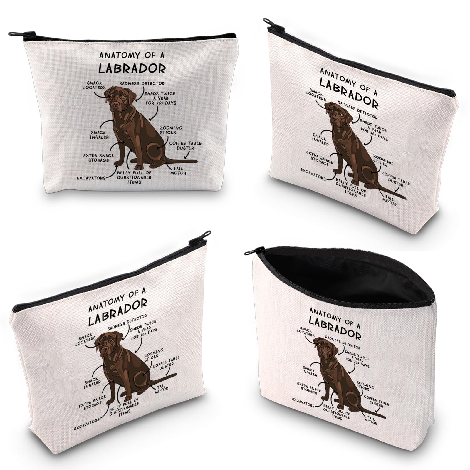 Chocolate Labrador Retriever Makeup Bag - Lab Dog Mom Gift - Cosmetic Bag (Labrador Owner Lover), Of a Labrador 3uk - Image 3