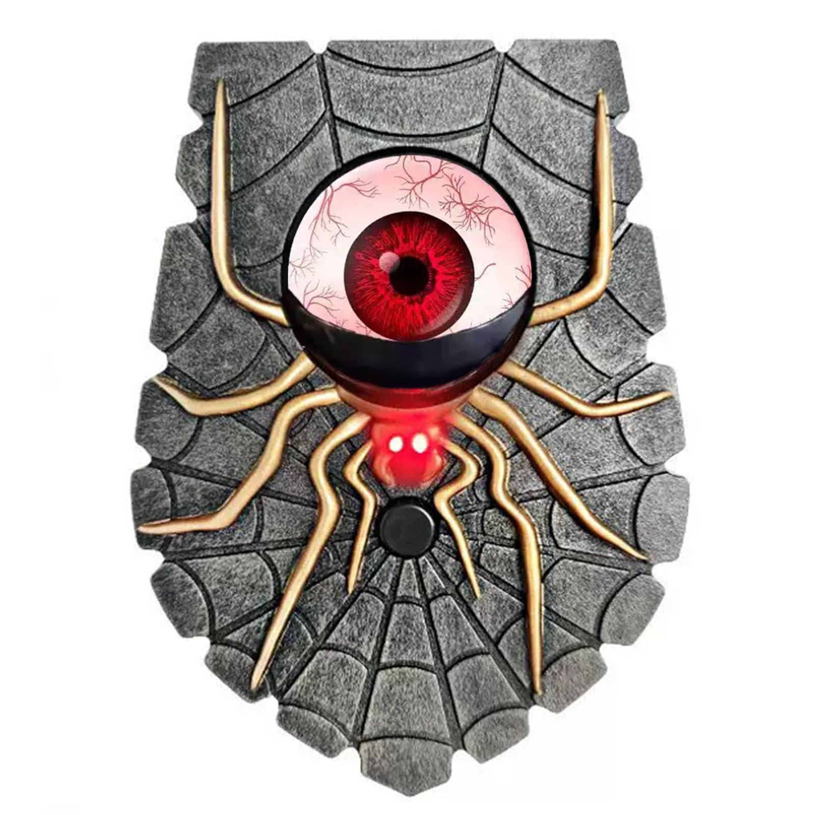 KEELYY Halloween Klingel Augapfel Türklingel, Leuchtender Augen mit Spooky Sounds, Halloween Deko Tür Gruselige Party Requisite, Spinnen