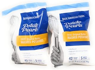 Potato Pearls Excel Instant Mashed Potatoes - 28 oz Pouch 2-Pack, Buttery Homemade Taste, 84 Servings, Ready in 5 Min