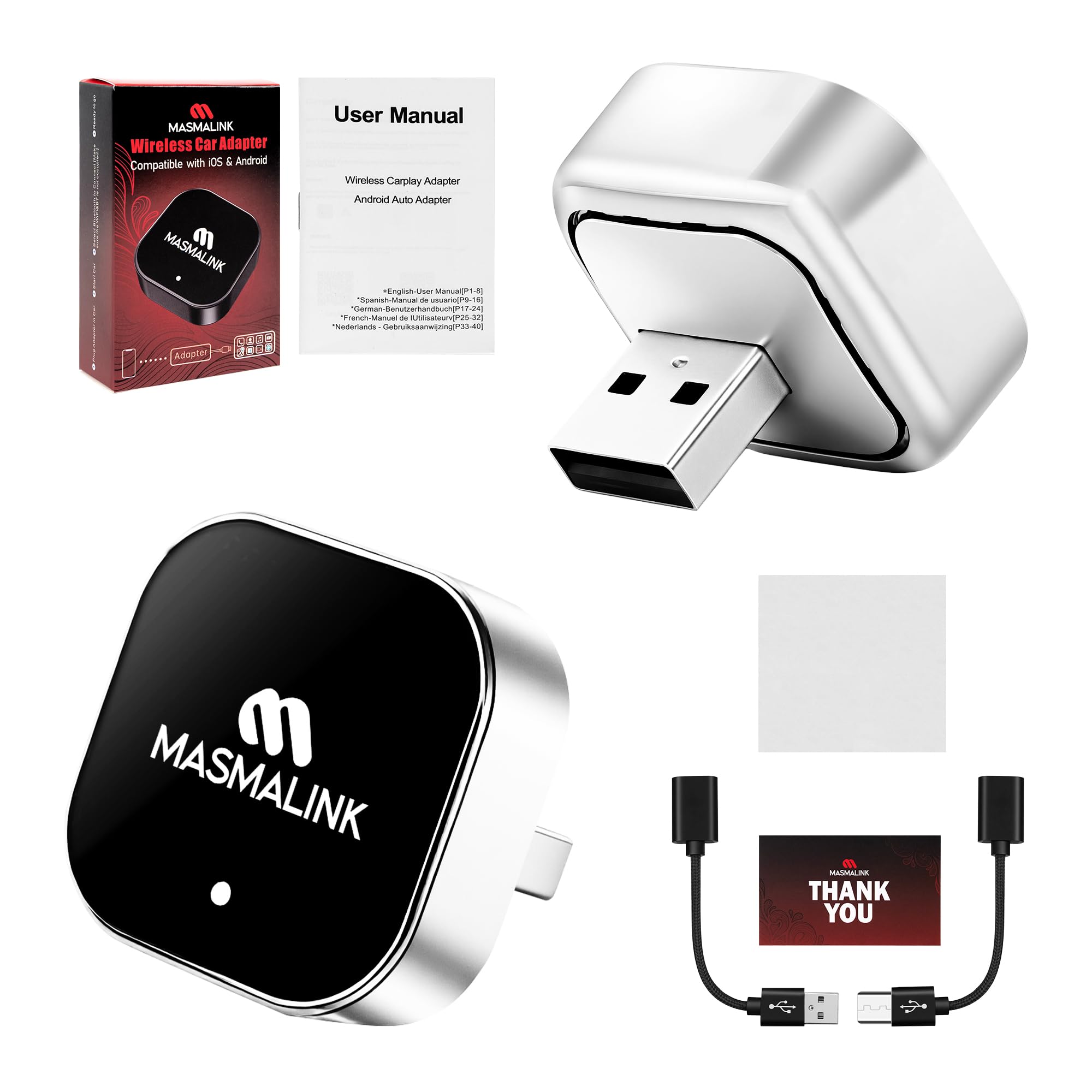 2026 Upgraded Wireless CarPlay Adapter for iPhone and Android Auto | Dual Band Connection (2.4Ghz - 5.8Ghz), Wired to Wireless Converter - Plug and Play Setup, Mini Size Having USB A/C Cable-image-16