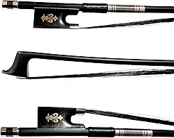 Arco Violino 4/4 Fibra de Carbono Profissional Premium Gold Talão Trabalhado