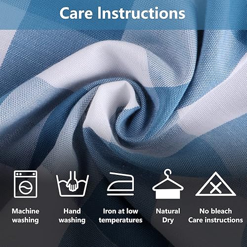 Miniatura 2 de SEEYE Cortinas de cocina de estilo rural de búfalo a cuadros, cenefas para ventanas, filtro de luz, bolsillo para barra, aislamiento térmico o