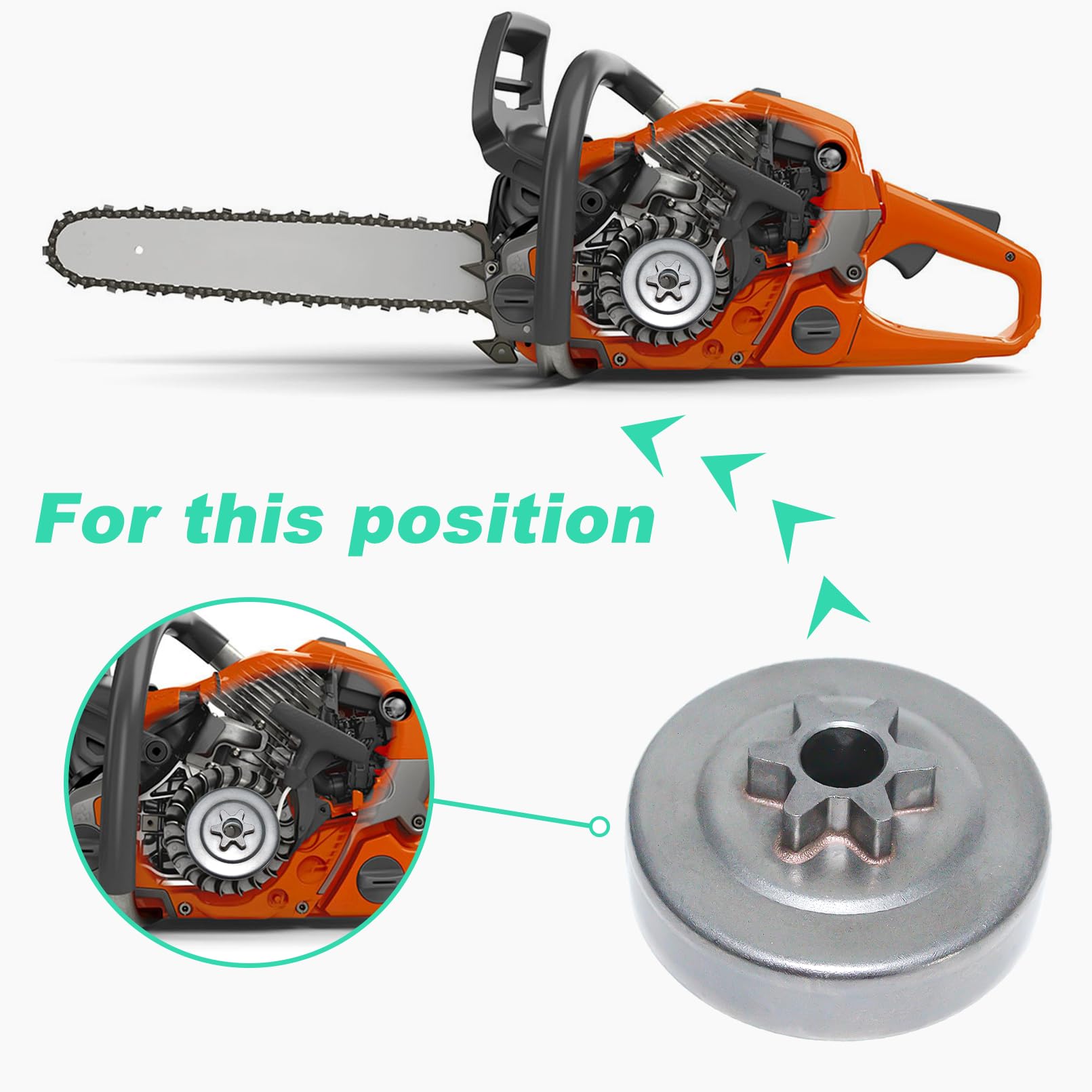 Piñón Kit para Motosierra STIHL MS211 MS181 MS171, ADEFOL Embrague Tambor + Rueda Dentada + Bujía + Cojinete + Engranaje Helicoidal + Arandela Recambios Repuestos 8 in 1