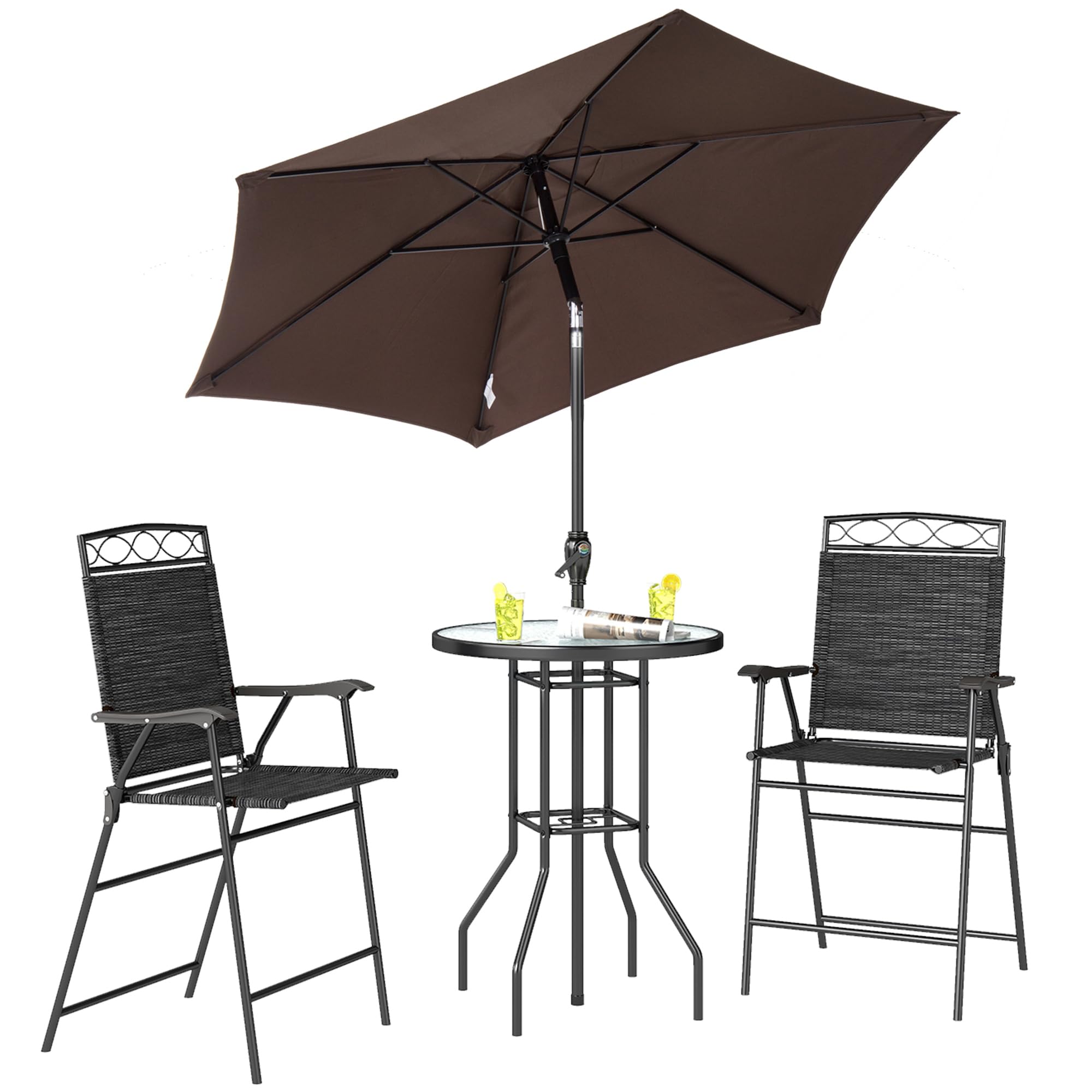 ＥＮアンブレラテーブル Amazon.com: Outsunny 4 Piece Outdoor Patio Dining Furniture Set, 2