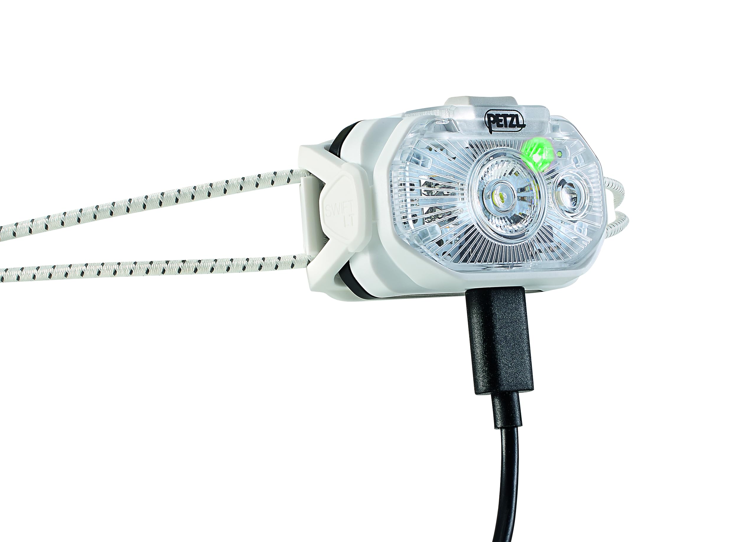 PETZL SWIFT LT latarka czołowa 380 lumenów, ultralekka latarka czołowa LED, możliwość ponownego ładowania, USB-C z czerwonym światłem IPX4, do biegania w terenie, biegania, trekkingu, kempingu