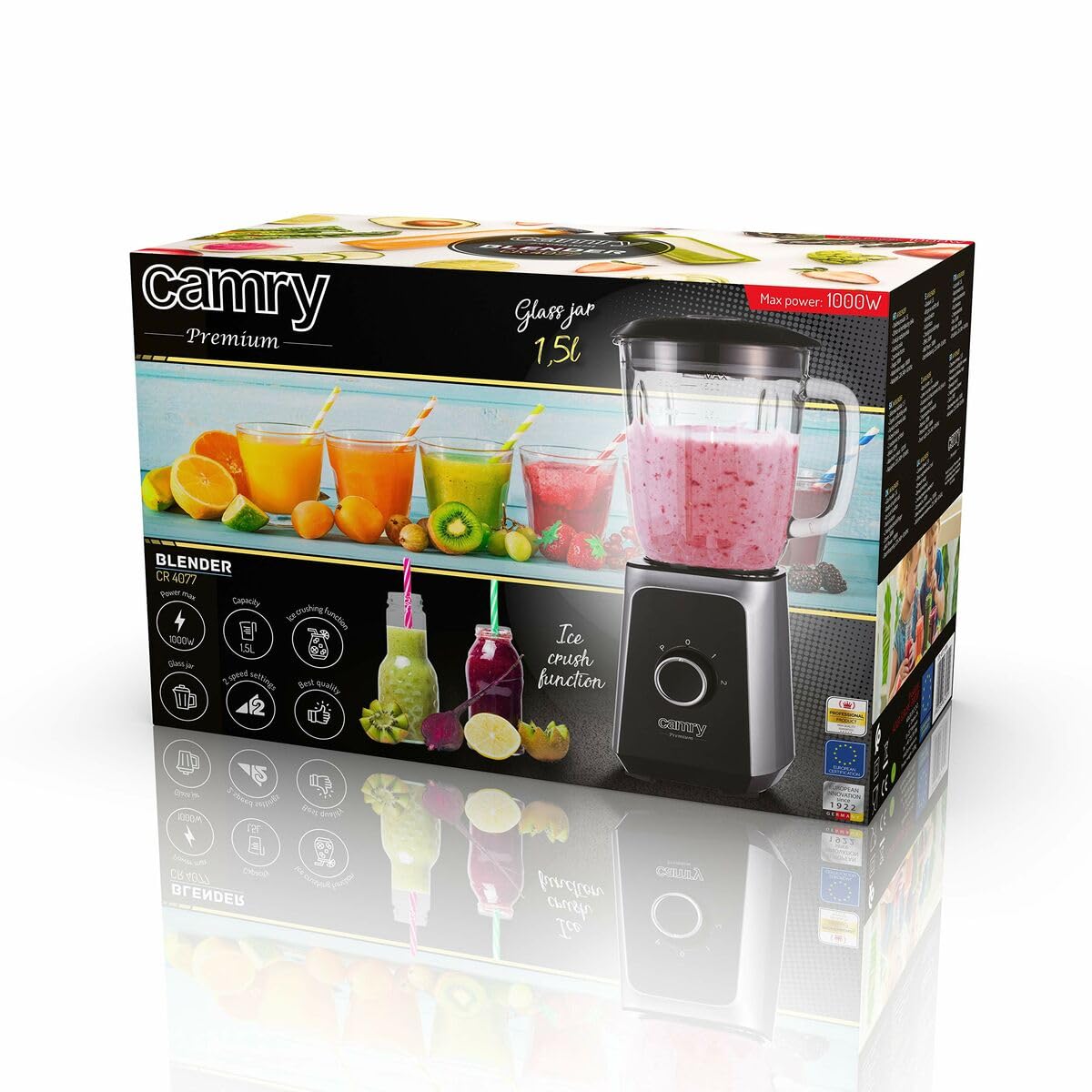 Camry CR 4077 Blender kielichowy 1,5L, 1000W, kruszenie lodu