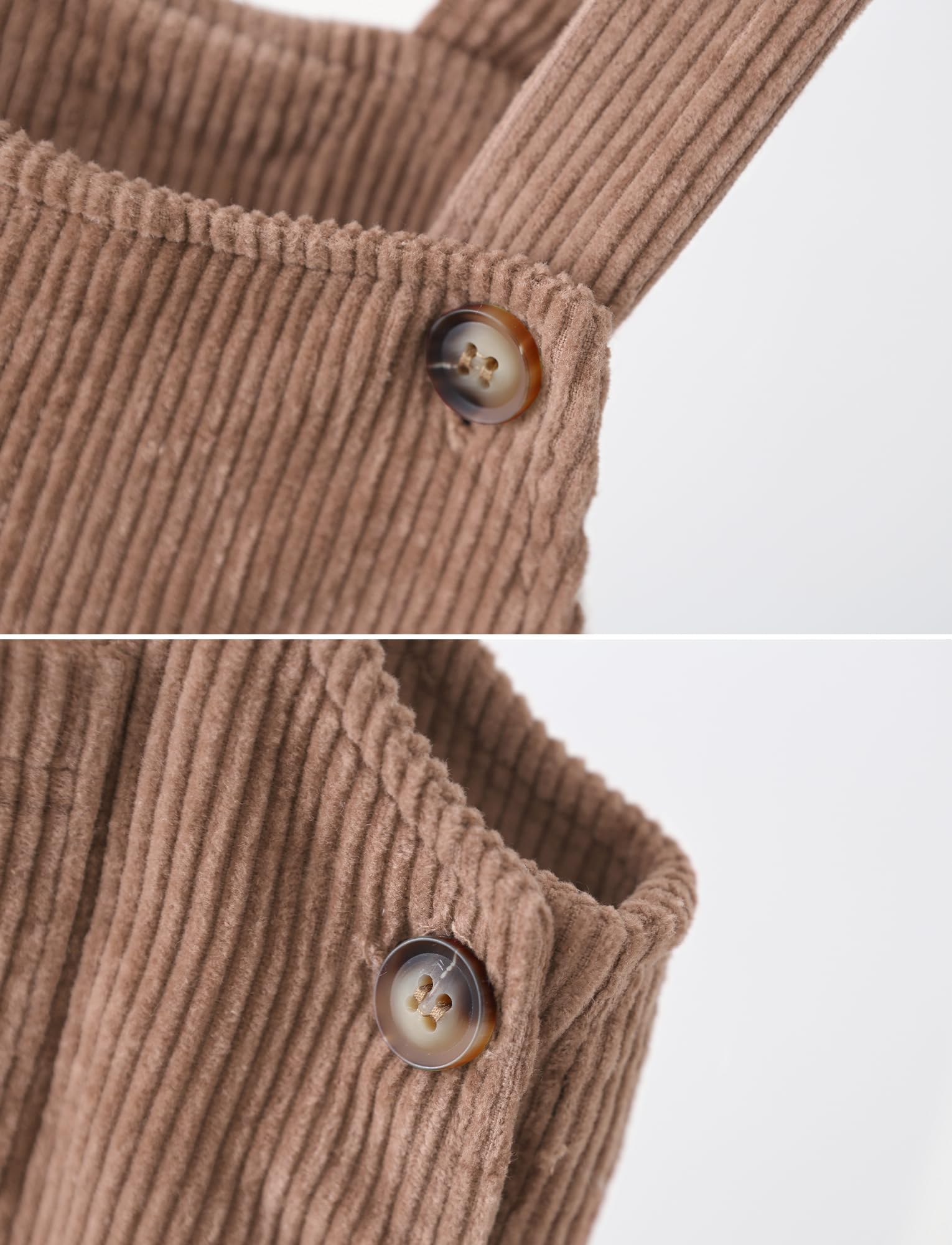 Baby Boys Corduroy Overalls Kids Bib Pants Suspender Trousers Toddler Strap Jumpsuit Solid Cotton Romper One Piece Bottom Outfit Brown 18-24 Months