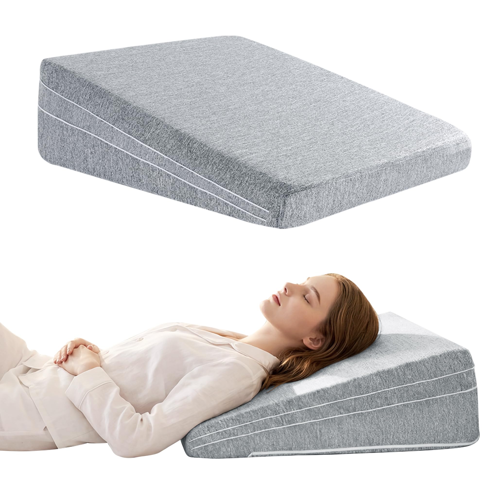 Almohada de espuma viscoelástica, cojín de apoyo ajustable | Almohada ajustable en cuña para dormir y leer, almohada para elevar las piernas, espalda y cuello
