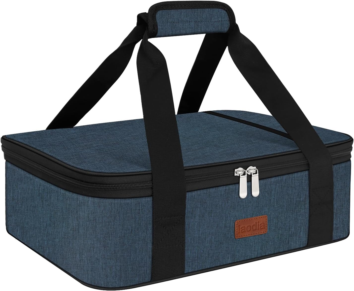Double Casserole Carrier Bag，Expandable Thermal Food Carrier Insulated Travel Carry Bag for Hot or Cold Food for Picnic Cookouts Potluck Parties Fits 9" x 13" Baking Dish (Sunflower)
