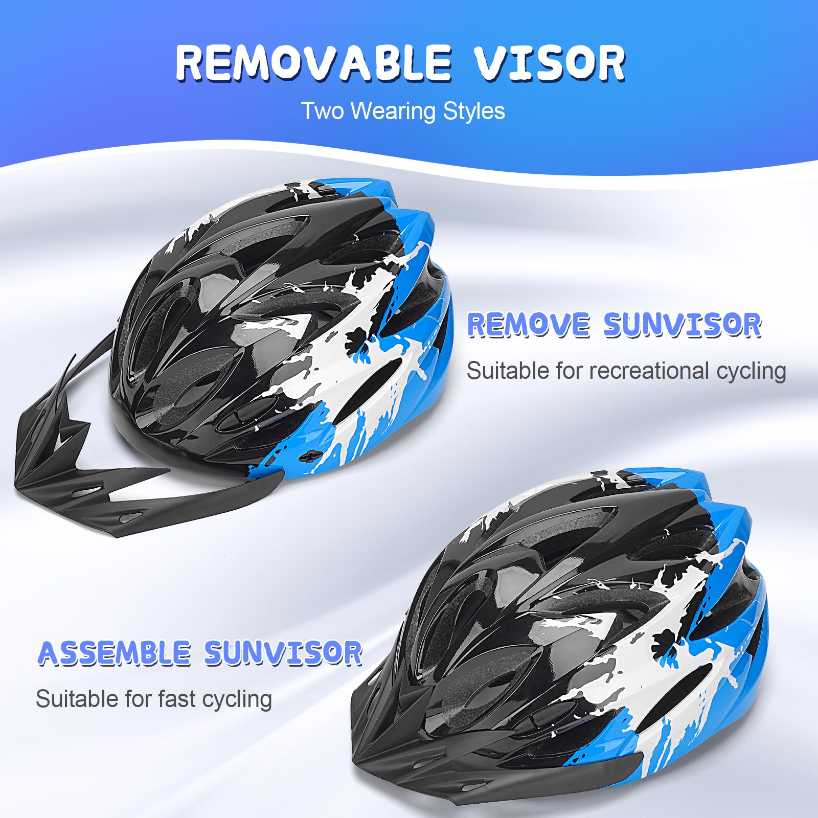 Casco Bici Bambino Regolabile 50-58 cm per 3-14 Anni
