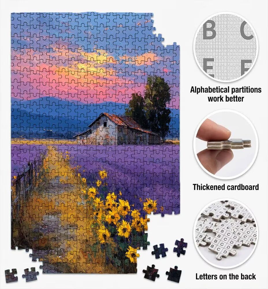 Lawenda Farm, Klasyczne Puzzle 5000 Sztuk Dorosłych BLQSBGA7-354 | Wyzwanie Zagadki, Gry Logiczne Cała Rodzina, Stres, Wystrój Domu Miłośnicy Puzzle