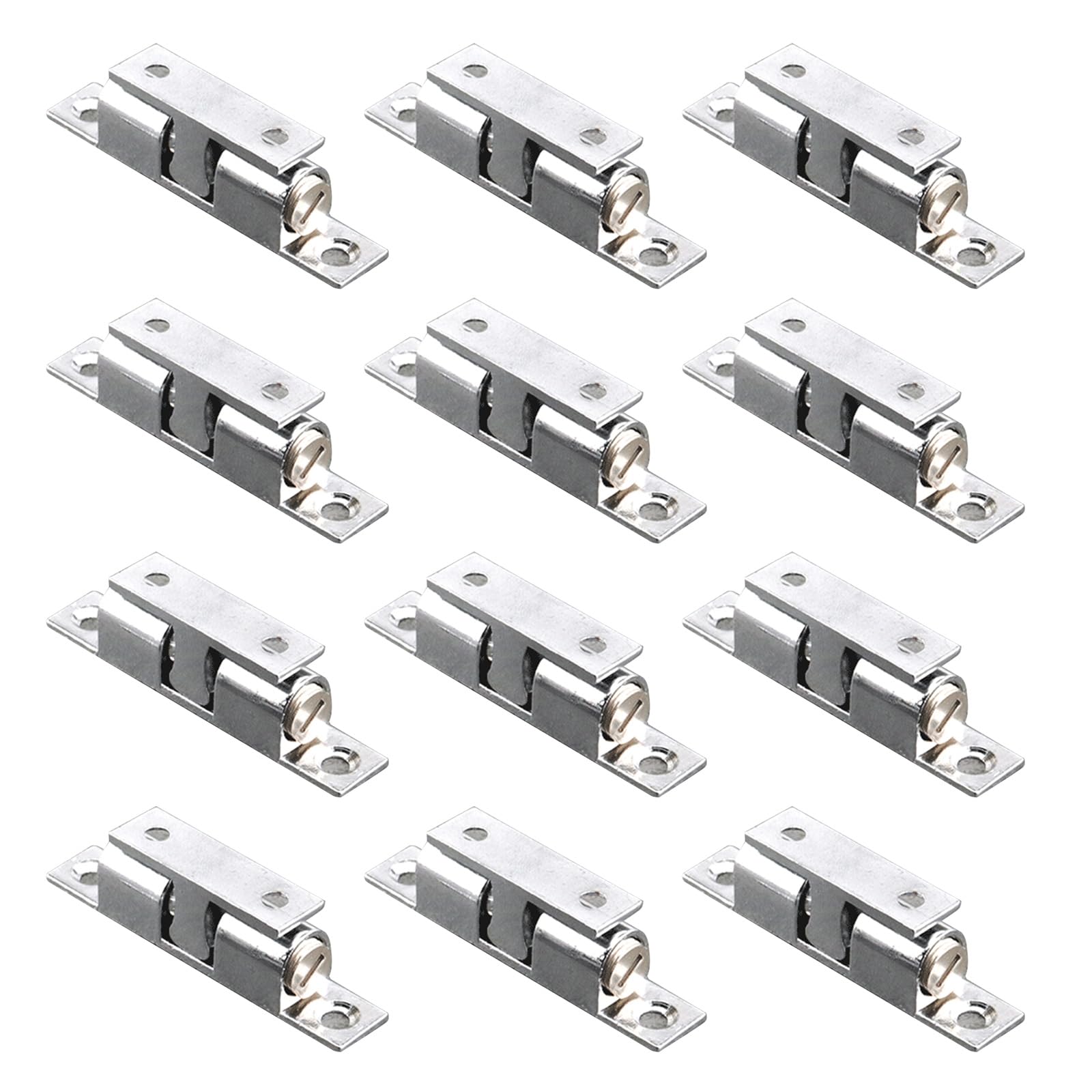 12Pcs Double Balls Tension Roller Catch Latches Cabinet Door Zincs Alloy Closet Balls Tension Latches Door for Cupboard Wardrobe