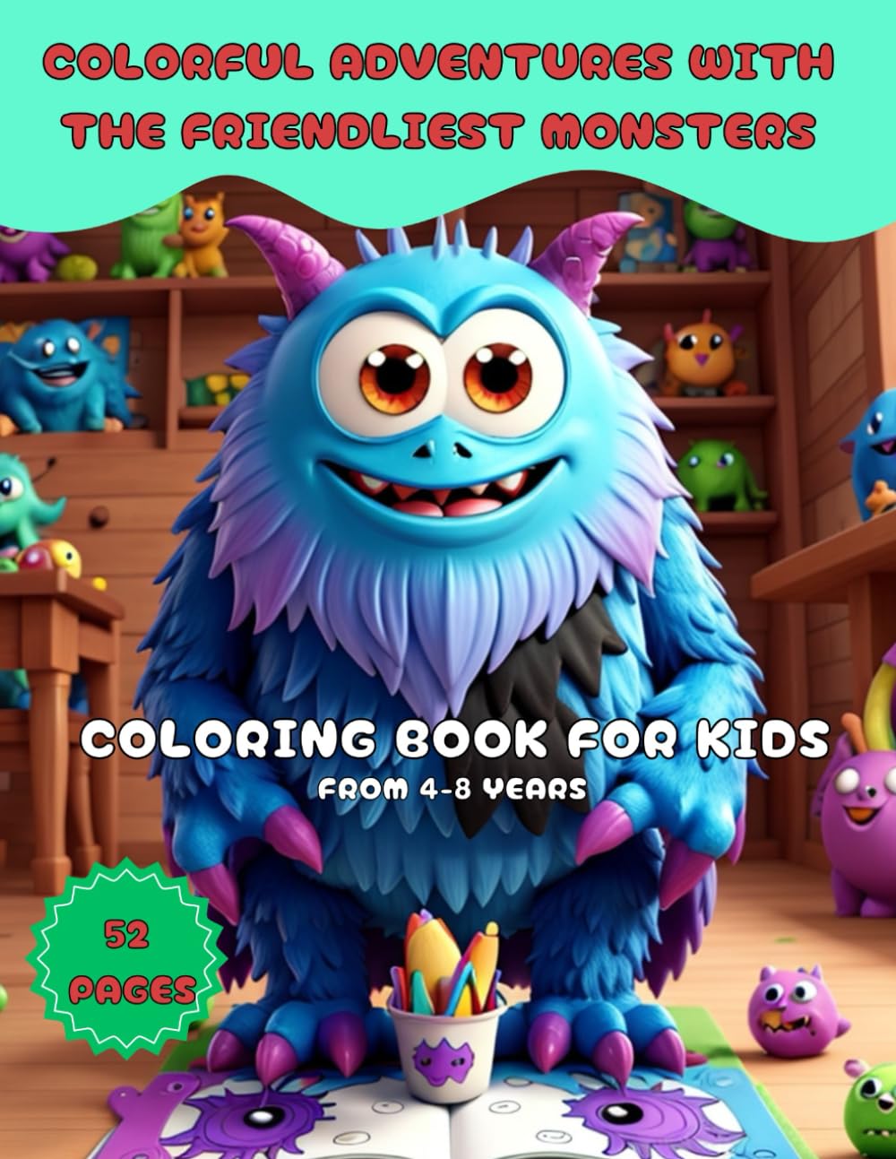 COLORFUL ADVENTURES WITH THE FRIENDLIEST MONSTER: COLORING BOOK FOR KIDS: Discover a Universe of Fun and Friendship with Friendly Monsters from 4-8 years