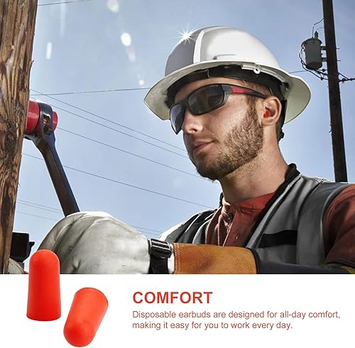Miniatura 3 de Tapones para los oídos cómodos para todo el día para Milwaukee 48-73-3005, par de tapones desechables con reducción de ruido rojo, 32 DB, 110