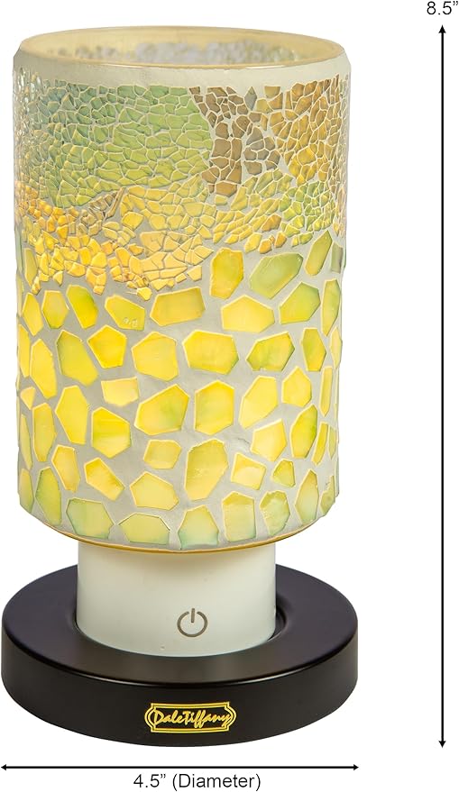 Dale Tiffany Dale Tiffany TAR24124 Alps Green Uplight Mosaic Accent Lamp with Rechargeable Battery and 3-Level Brightness, Multicolor, 8.5-Inch Tall photo 3