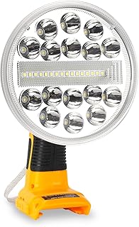 For Dewalt light Compatible with Dewalt Flashlight 20V Max Lithium-ion Battery, Philophca 2000LM for Dewalt Light 20v Max Led Work Light Floodlight Spotlight with USB Port, 6" Zinc Alloy Shell