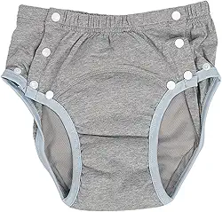 Fralda de pano reutilizável para adultos, lavável, à prova de vazamento, fraldas para idosos, cuidados com incontinência, roupa íntima, algodão, puro, tecido para incontinência, cinza, M