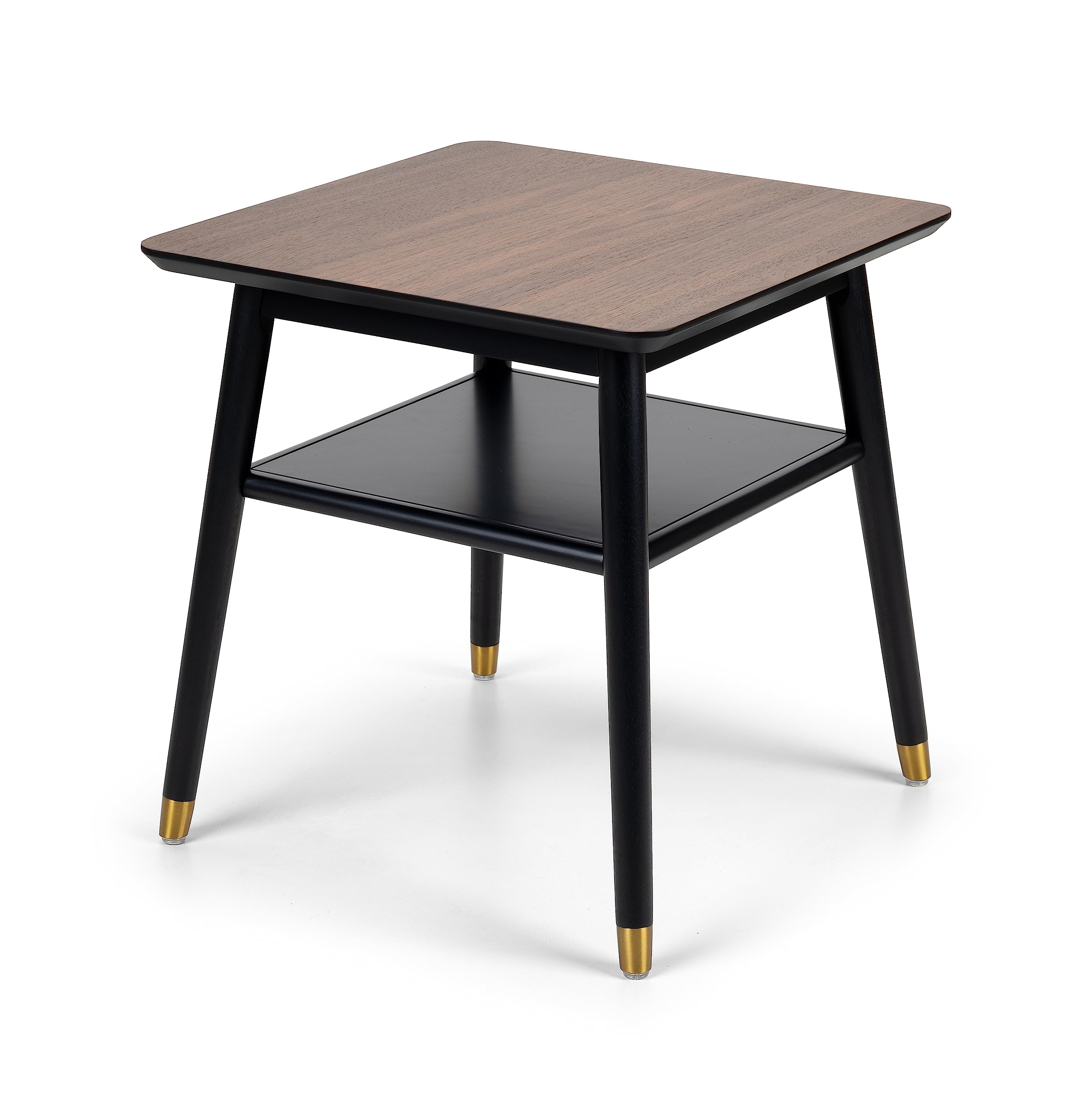 Julian Bowen Findlay Lamp Table with Shelf, Walnut & Black