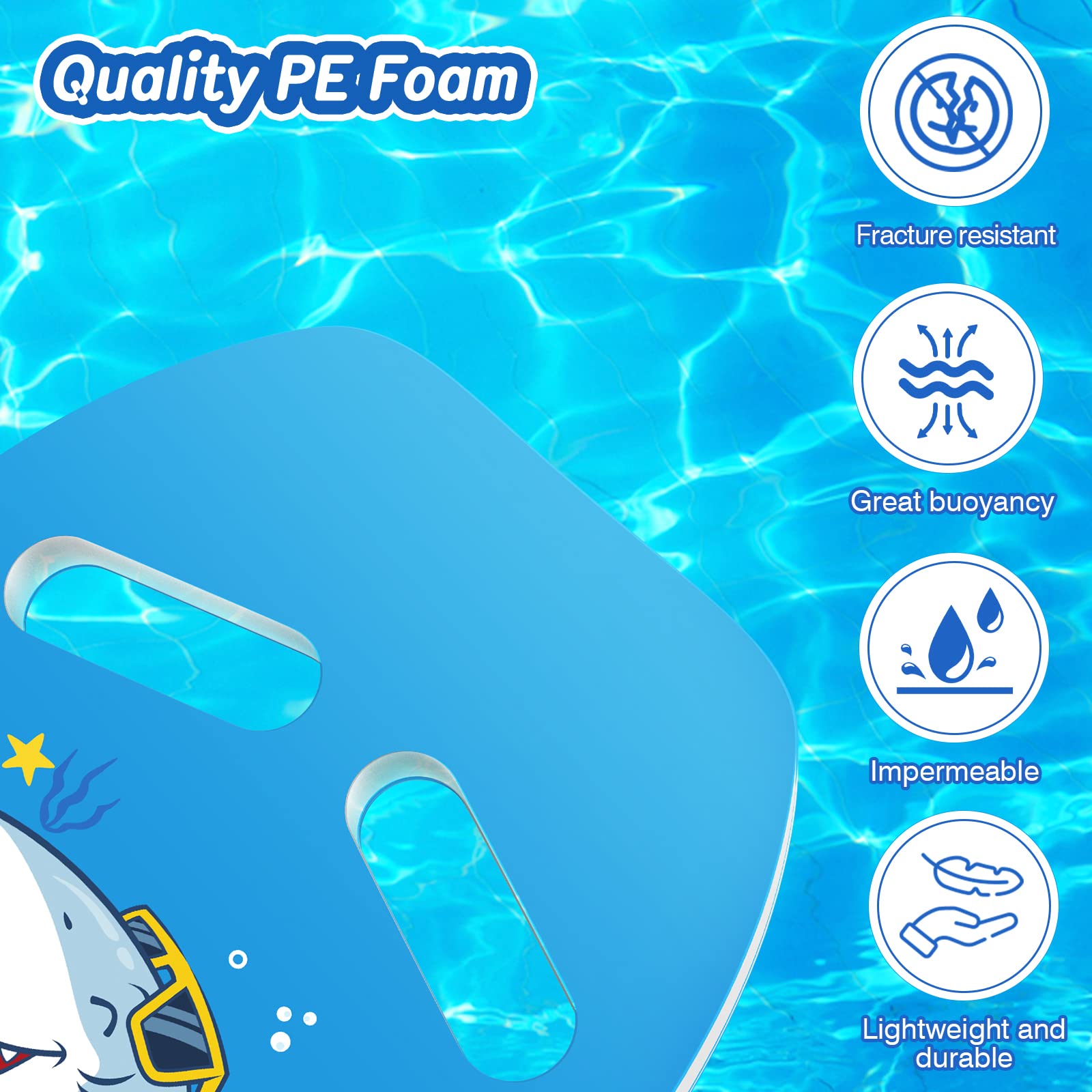 MoKo Tavoletta Nuoto per Bambini e Adulti, Galleggiati da Nuoto in EVA con Manici Ergonomici Antiscivolo, Accessori Nuoto Allenamento Kickboard per Allenamento in Acqua