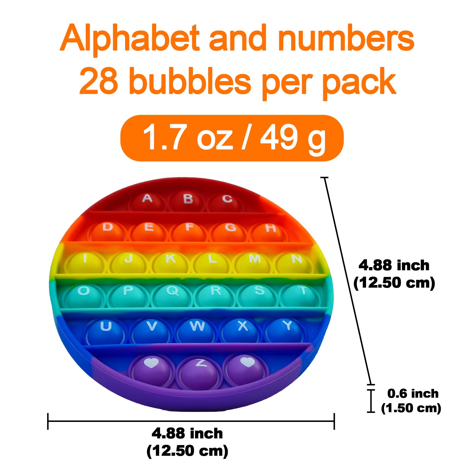 Snapklik.com : Proweber Alphabet Pop Fidget Toy Letters ABC Numbers ...