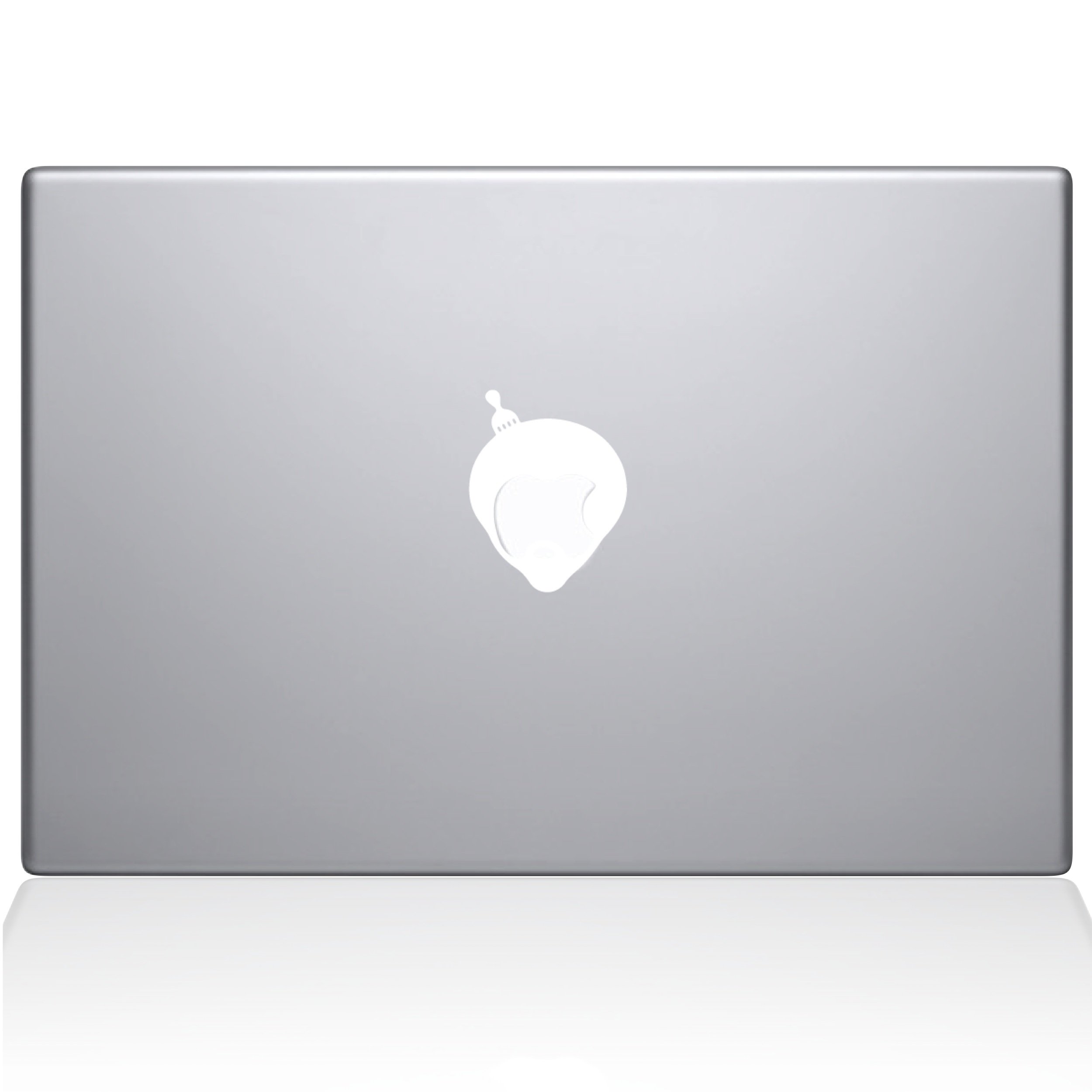 The Decal Guru2054-MAC-13X-W Afro Apple Logo Decal Vinyl Sticker, 13" MacBook Pro (2016 & Newer), White