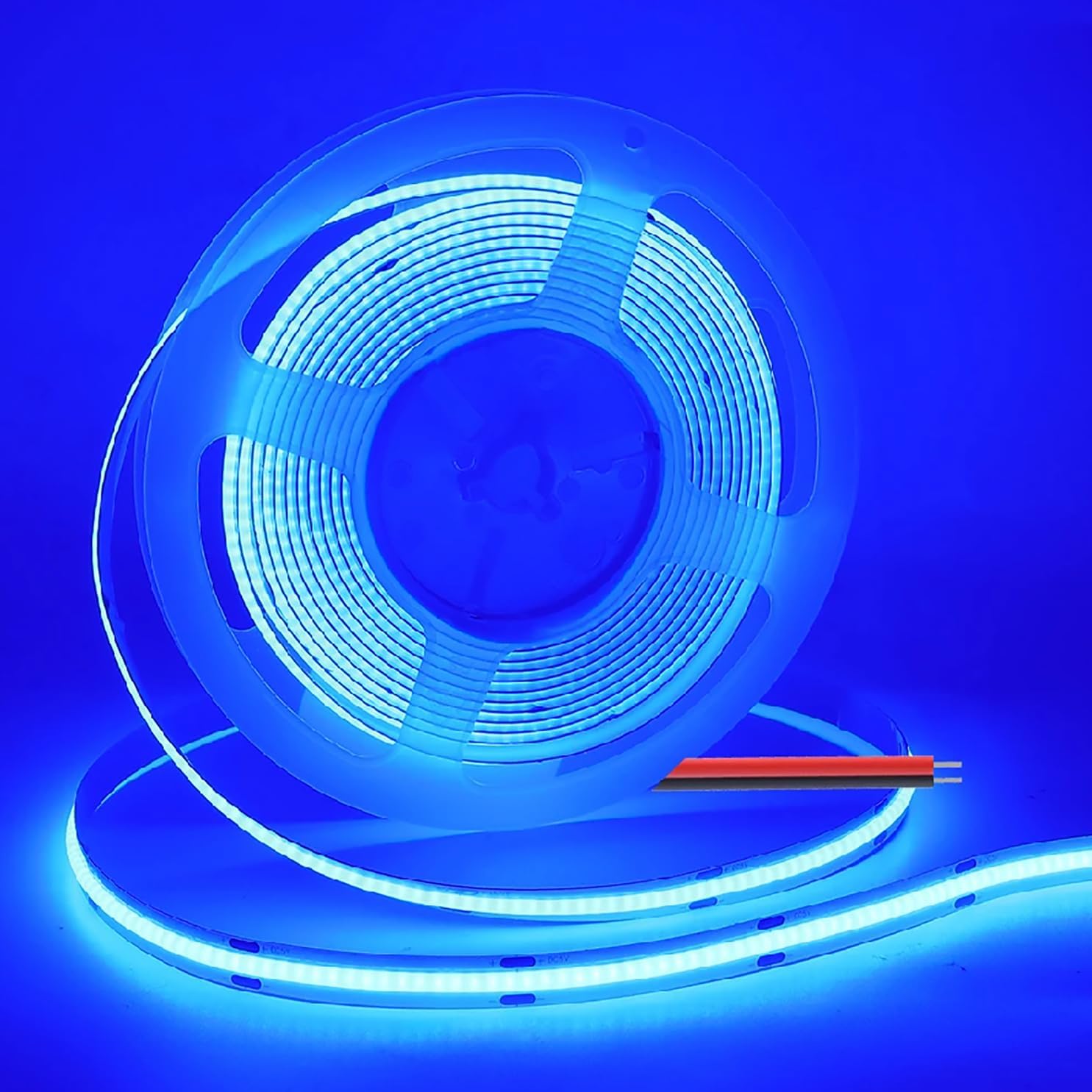 COB LED Strip Light, 5m 5V Blue 3mm LED Tape Light, 400LEDs/M Cuttable Flexible Dimmable Light Strip for Indoor Home Decor (Blue, 5V 3mm PCB)