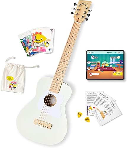 Loog Pro VI - Guitarra acústica para niños para principiantes, tamaño compacto a partir de 9 años, aplicación de aprendizaje y lecciones incluidas
