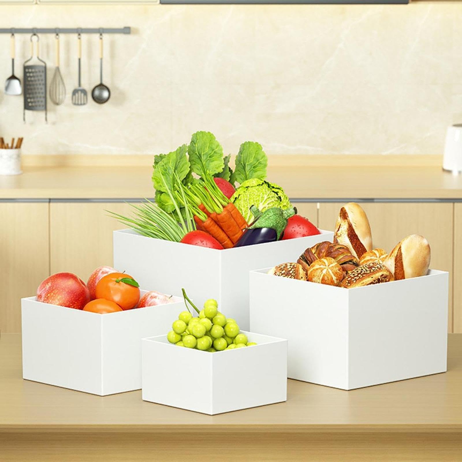 MagiDeal Présentoir de Nourriture de Buffet avec Fond Creux, Support de présentation de Nourriture, Support de Cube, Support de Nidification pour Bonbons, 8 Pièces