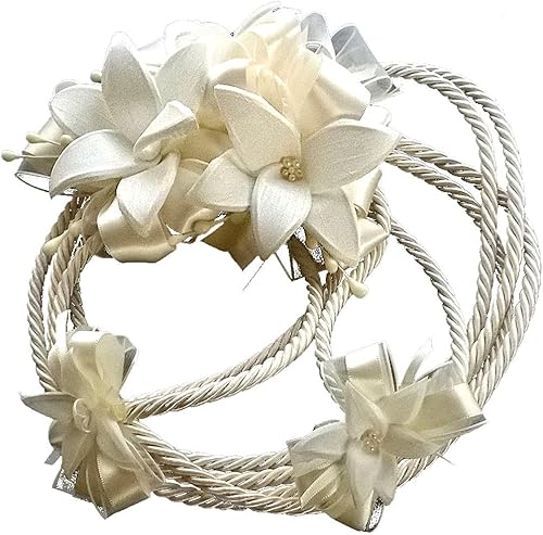 Lazo de boda con flores hechas a mano (Lili Flowers)