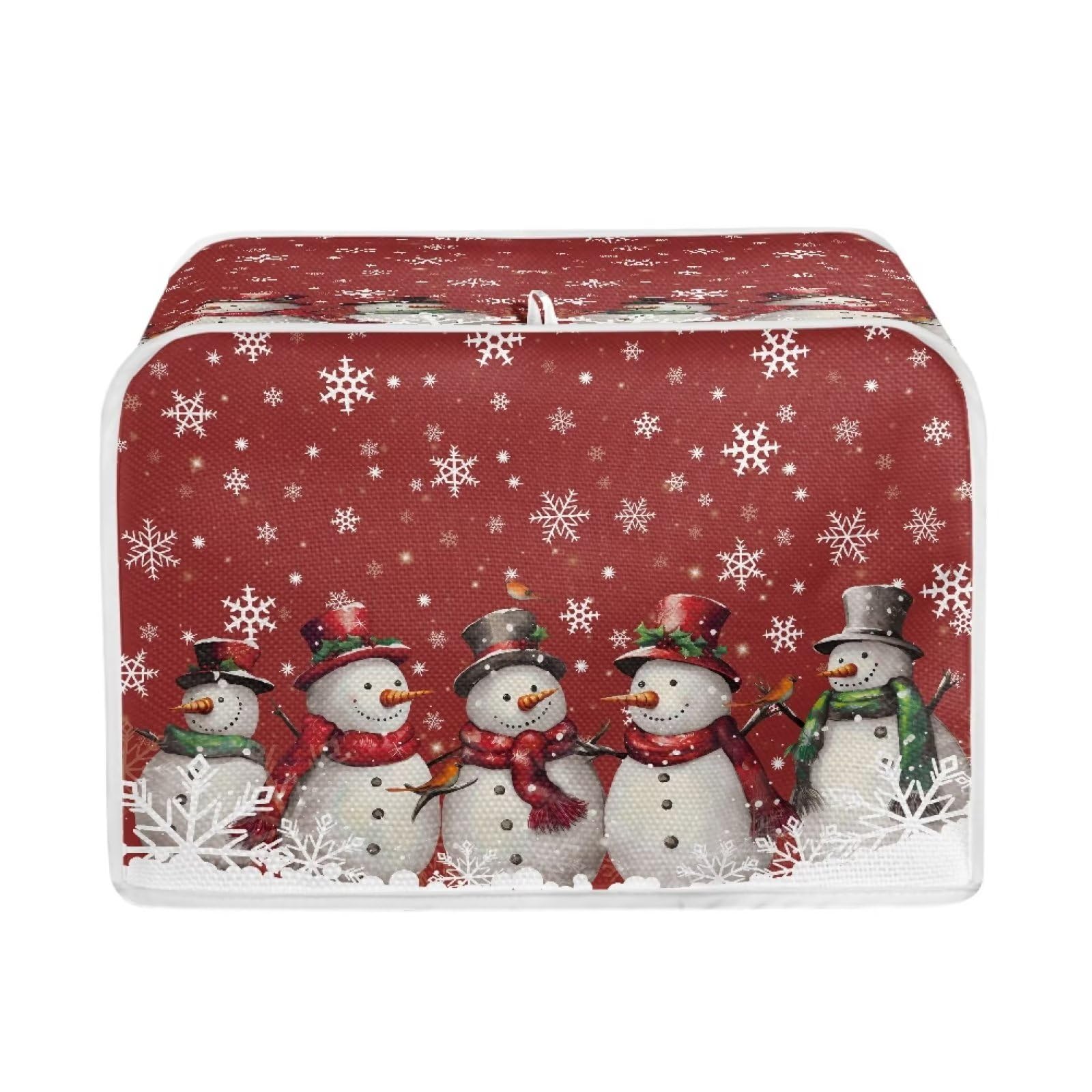 Talayituse Snowman Snowflake Print 2 Slice Toaster Covers Dust Protection Bread Maker Covers Toaster Oven Cloth Cover Kitchen Accessories Washable Appliance Cover Christmas Decoration